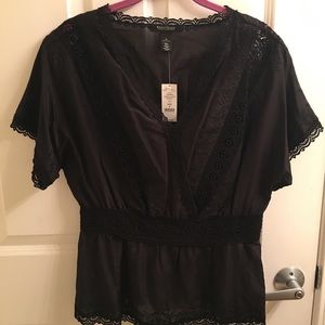 WHBM Surplice Lace Kimono top